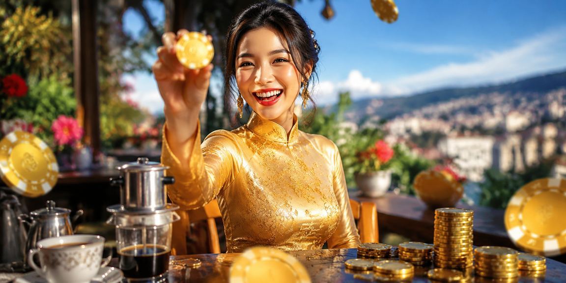 Người phụ nữ mặc áo dài tại Đà Lạt sử dụng điện thoại kiểm tra tài khoản cá cược trực tuyến