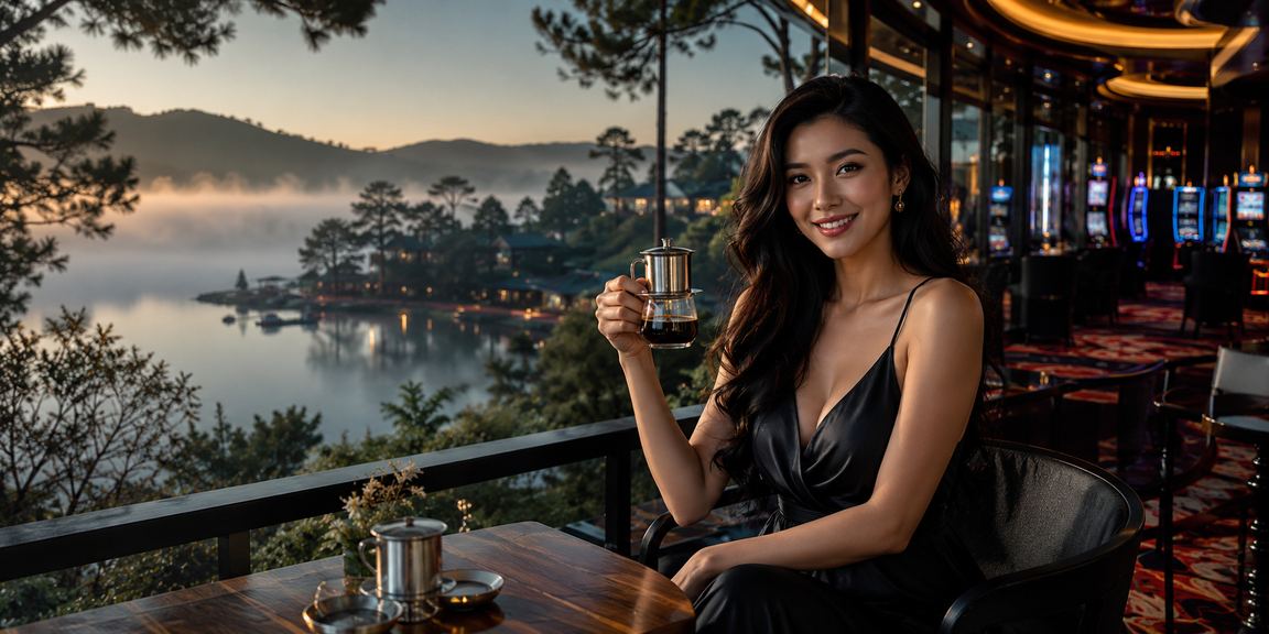 Người dùng tại Đà Lạt sử dụng MoMo để nạp tiền vào tài khoản giải trí khi ngồi cà phê